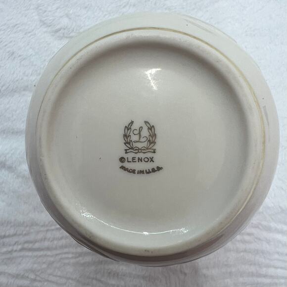 Vintage Lenox Morning Glory Floral Ceramic Vase 24k Gold Hand Painted Trim - Picture 7 of 9